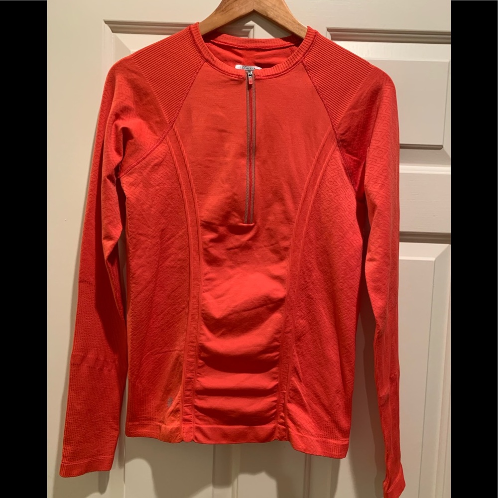 NWOT Athleta Half-Zip Long Sleeve Top Coral